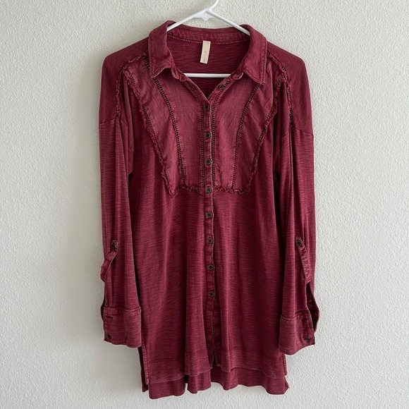 Pilcro Frayed Tunic Buttondown - Picture 2 of 12